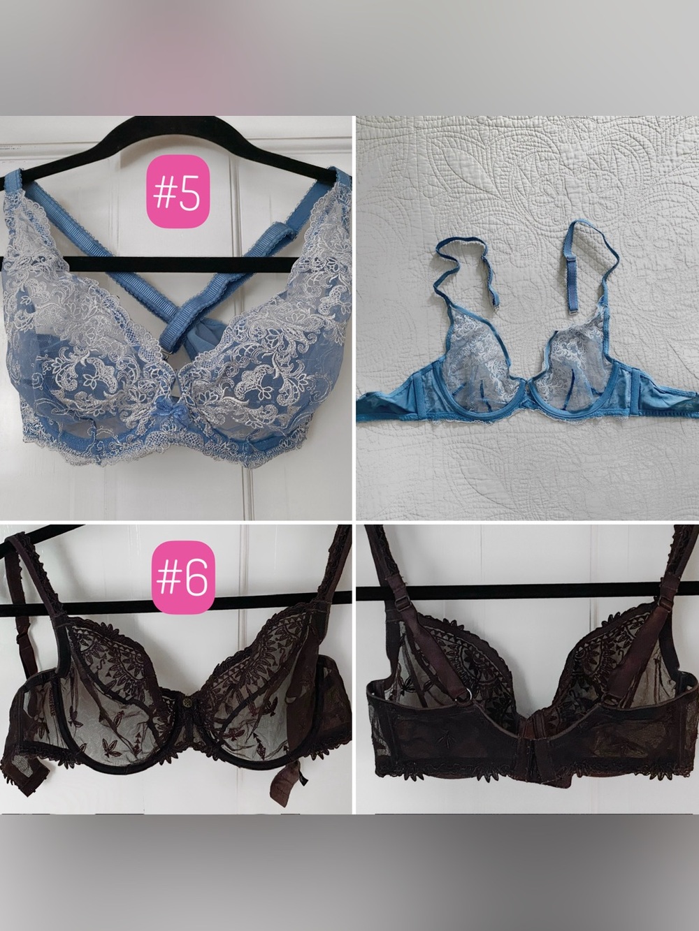 Lot of 8 Luxury Bras - 32 DD/DDD